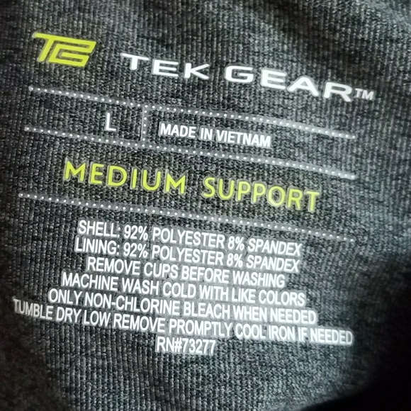 Tek Gear Key Hole Med-Impact Sports Bra Size LG - Picture 7 of 7